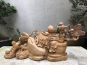 Tương Phật Di Lặc Tam Phúc Gỗ Ngọc Am Cao 36 Ngang 80 Sâu 27 (cm) 3