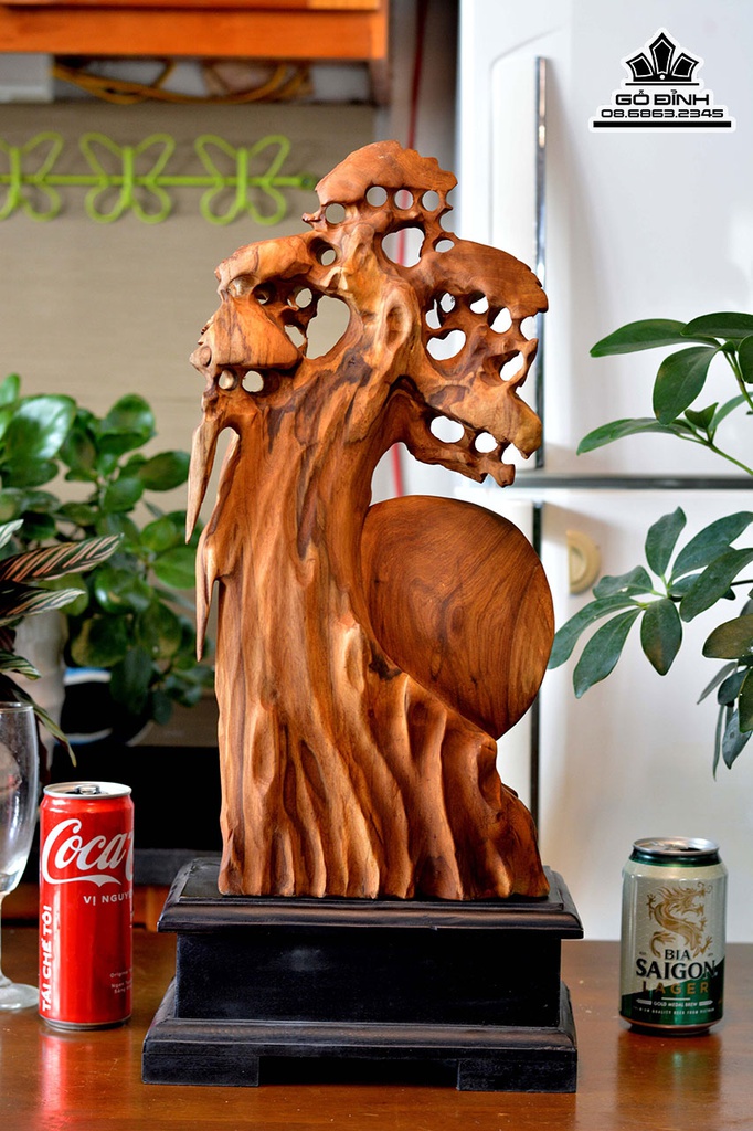 Tượng Lã Võng Câu Cá Gỗ Bách Xanh Cao 55 Ngang 18 Sâu 15 (cm) 1