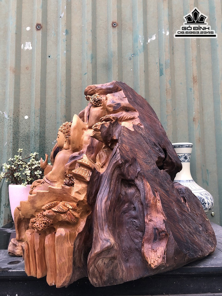 Tương Nhất Tâm Bái Phật Gỗ Bách Xanh Cao 41 Ngang 52 Sâu 41 (cm) 2