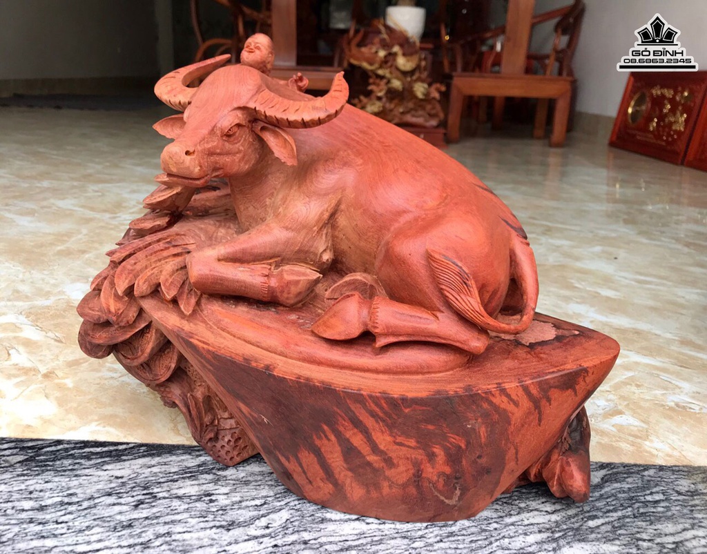 Tượng Trâu Gỗ Hương Việt Cao 38 Ngang 51 Sâu 31 (cm) 1