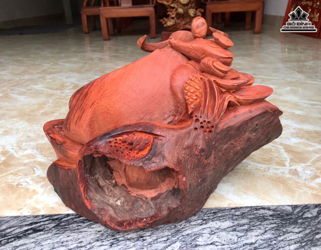 Tượng Trâu Gỗ Hương Việt Cao 38 Ngang 51 Sâu 31 (cm) 3