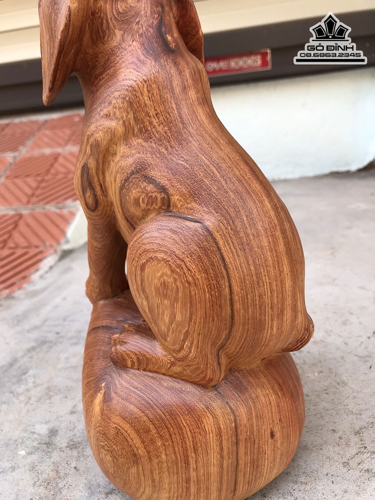Tượng Chó Gỗ Hương Việt Cao 27 Ngang 16 Sâu 15 (cm) 1