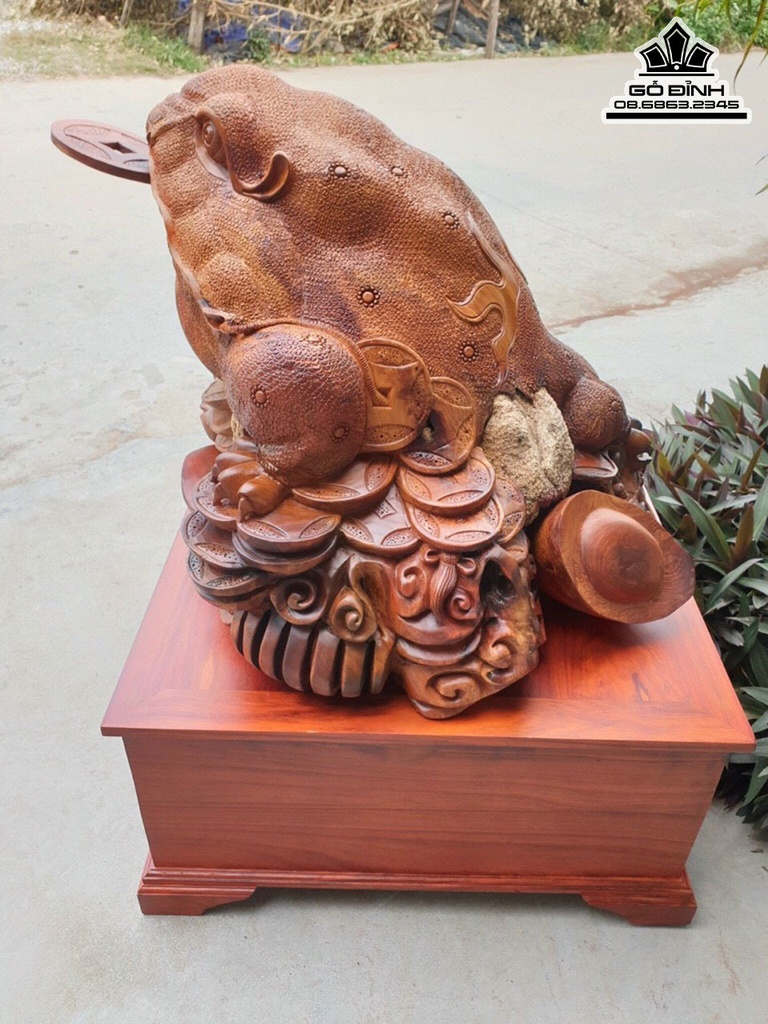 Tượng Cóc Thiềm Thừ Gỗ Hương Việt Cao 62 Ngang 80 Sâu 70 (cm) 2