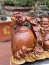 Tượng Phật Di Lặc Tam Phúc Gỗ Cẩm Việt Cao 32 Ngang 65 Sâu 25 (cm) 2