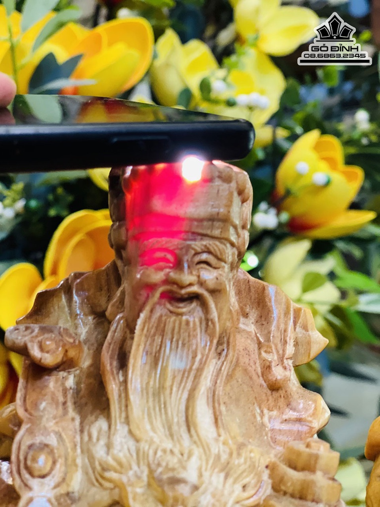 Tượng Phúc Lộc Thọ (Tam Đa) Gỗ Huyết Long Cao 30 Ngang 9.5 Sâu 7.5 (cm) 3