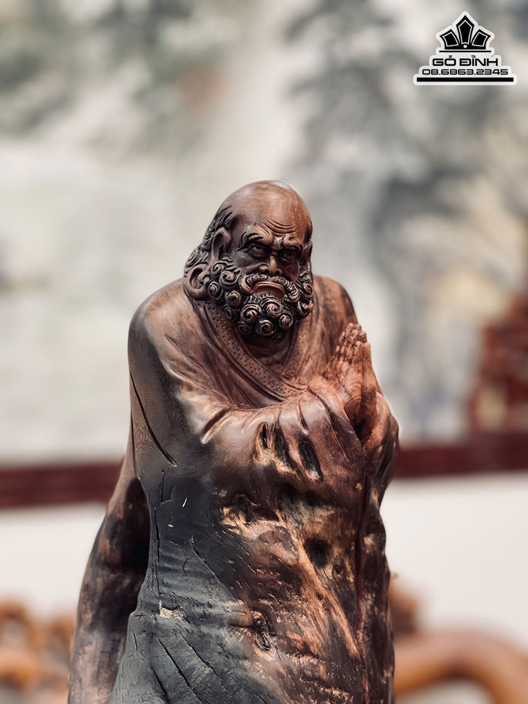 Tượng Đạt Ma Su Tổ Gỗ Cẩm Việt Cao 41 Ngang 22 Sâu 16 (cm) 3
