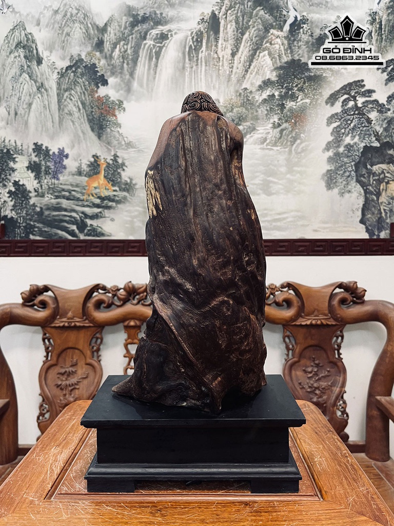 Tượng Đạt Ma Su Tổ Gỗ Cẩm Việt Cao 41 Ngang 22 Sâu 16 (cm) 4