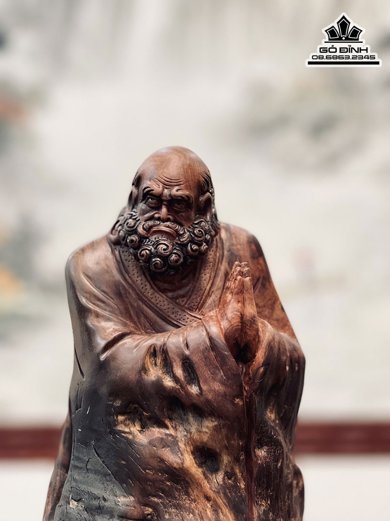 Tượng Đạt Ma Su Tổ Gỗ Cẩm Việt Cao 41 Ngang 22 Sâu 16 (cm) 5