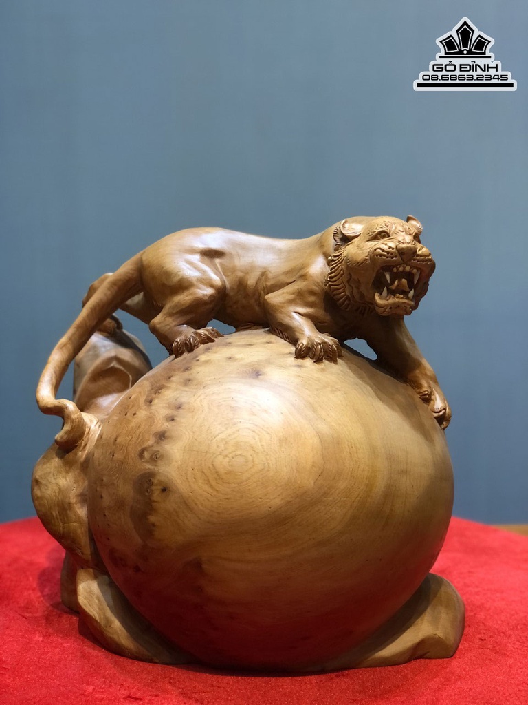 Tượng Hổ Gỗ Nu Ngọc Am Cao 34 Ngang 37 Sâu 29 (cm) 0