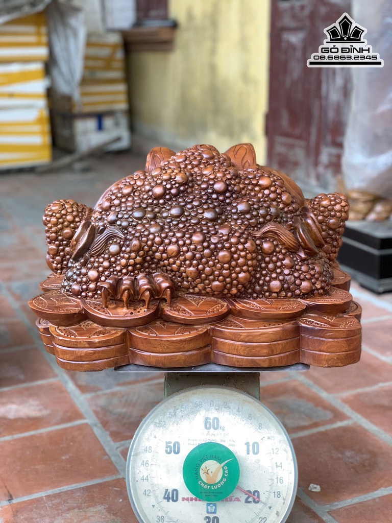 Tượng Cóc Thiềm Thừ Gỗ Ngọc Am Cao 31 Ngang 52 Sâu 33 (cm) 2