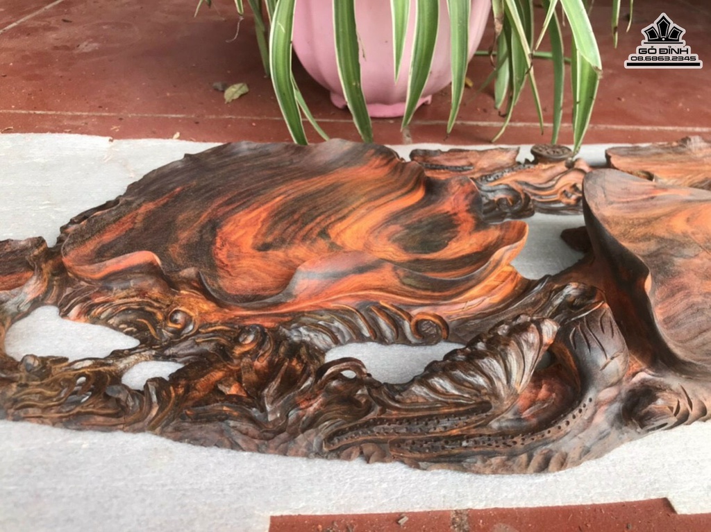 Khay Đựng Hoa Quả Gỗ Trắc Cao 6 Ngang 56 Sâu 27 (cm) 0