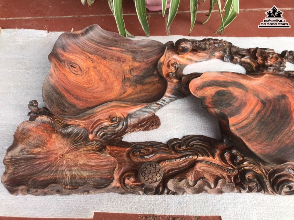 Khay Đựng Hoa Quả Gỗ Trắc Cao 6 Ngang 56 Sâu 27 (cm) 2