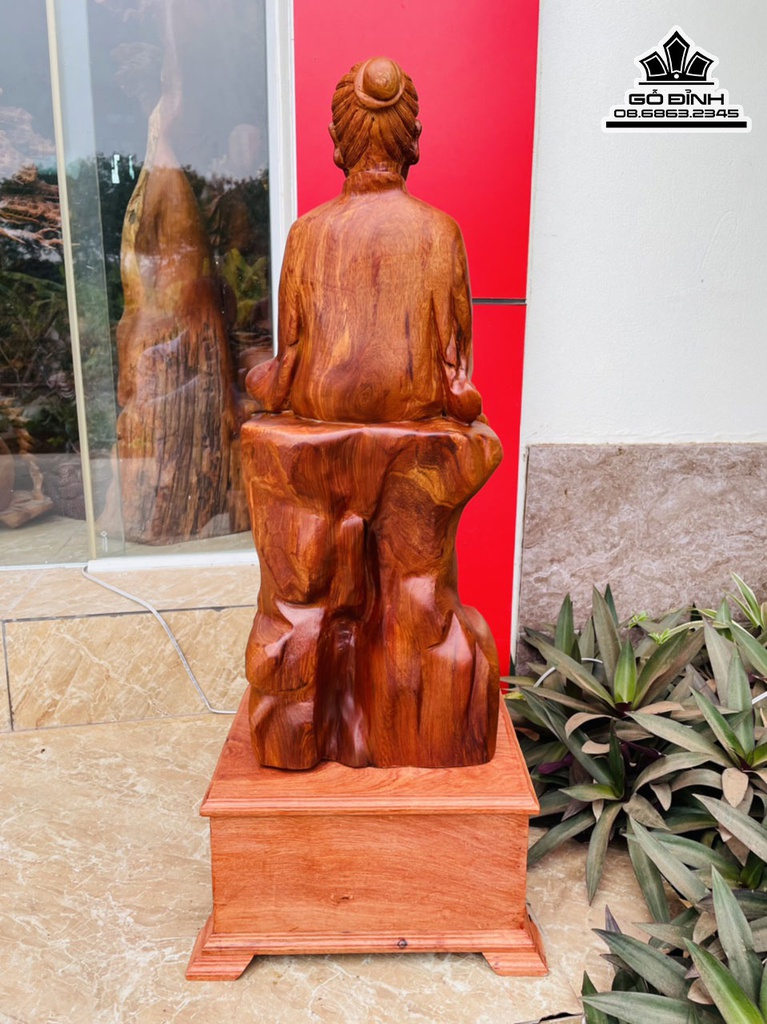 Tượng Chu Văn An Gỗ Hương Việt Cao 60 Ngang 24 Sâu 18 (cm) 3