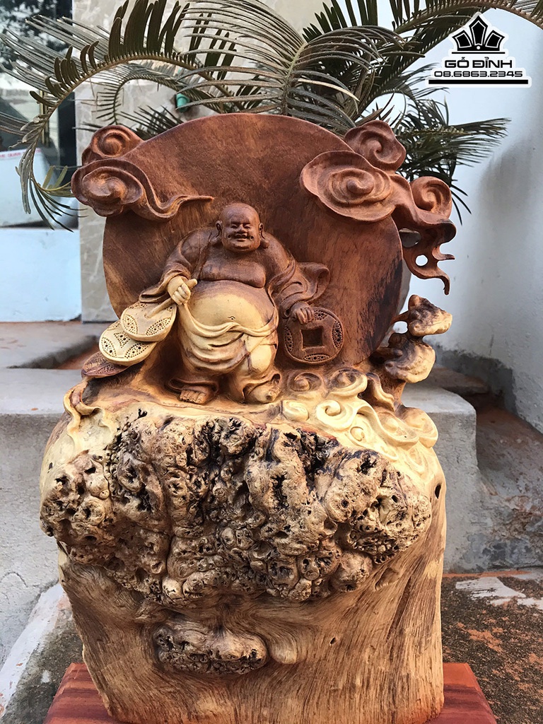 Tương Phật Di Lặc Gỗ Hương Cao 39 Ngang 25 Sâu 12 (cm) 0