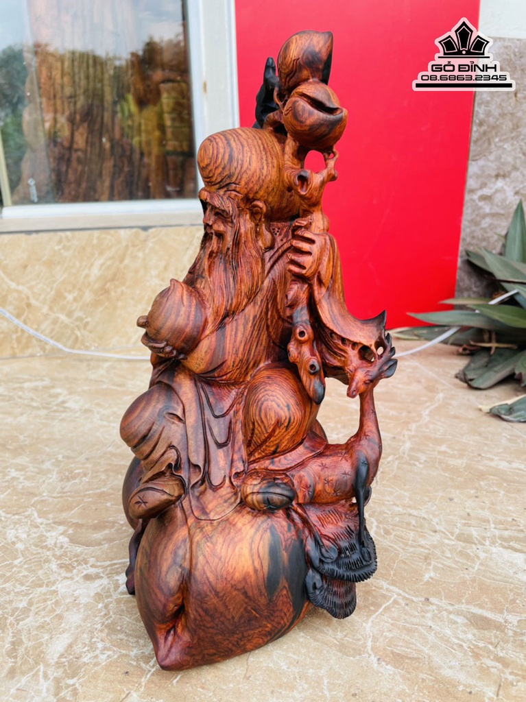 Tượng Ông Thọ Gỗ Trắc Cao 30 Ngang 17 Sâu 12 (cm) 1