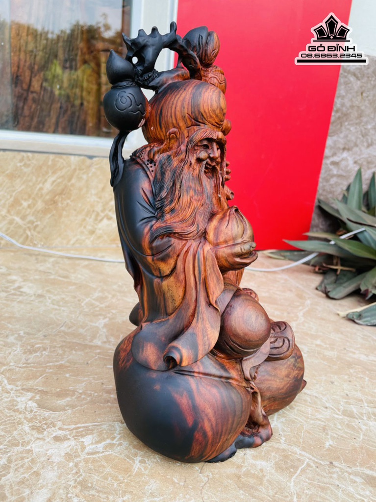 Tượng Ông Thọ Gỗ Trắc Cao 30 Ngang 17 Sâu 12 (cm) 2