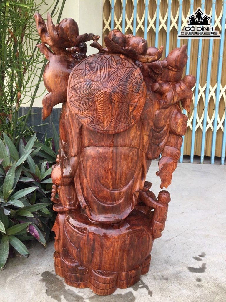 Tượng Phật Di Lặc Gỗ Cẩm Việt Cao 72 Ngang 40 Sâu 24 (cm) 3