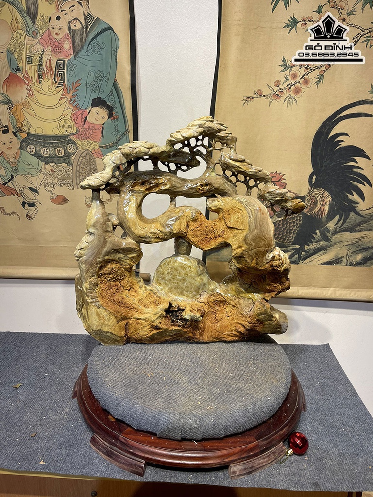 Tương Nhât Tâm Bái Phật Gỗ Nu Nghiến Cao 55 Ngang 55 Sâu 28 Cả Kỷ 68 (cm) 3