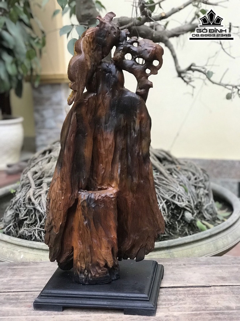 Tượng Ông Thọ Gỗ Bách Xanh Cao 71 Ngang 30 Sâu 15 (cm) 5