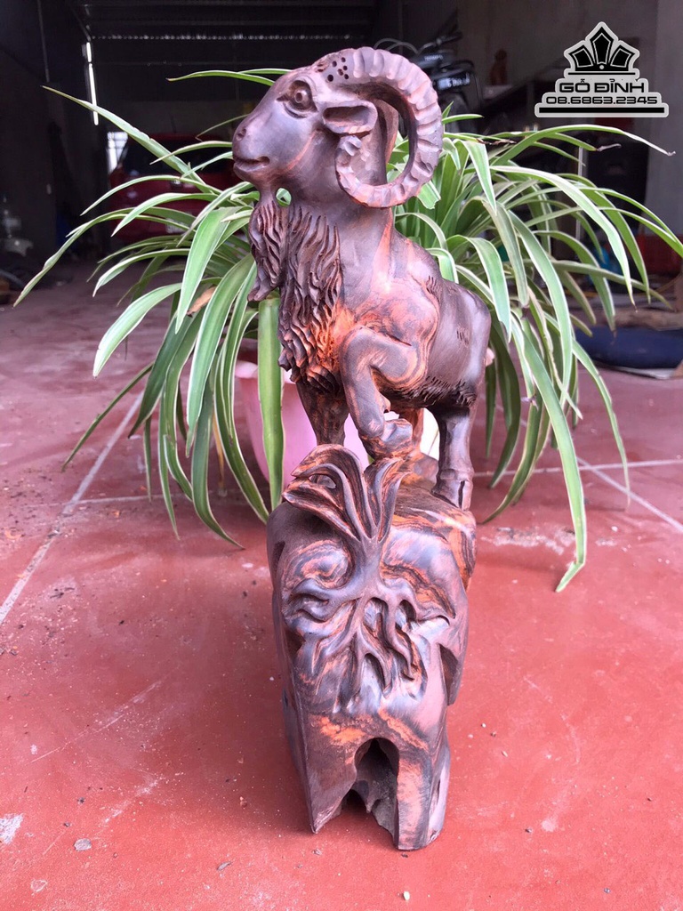 Tượng Dê Gỗ Trắc Cao 30 Ngang 16 Sâu 9 (cm) 1