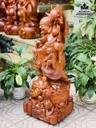 Tượng Phật Di Lặc Vác Cành Đào Gỗ Hương Đá Cao 90 Ngang 46 Sâu 44 (cm) 3