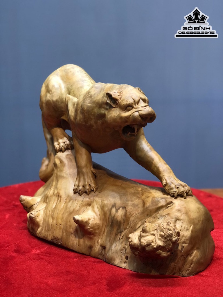 Tượng Báo Gỗ Nu Nghiến Cao 34 Ngang 50 Sâu 22 (cm) 2