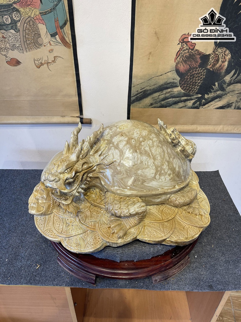 Tương Long Quy Gỗ Nu Nghiến Cao 25 Ngang 58 Sâu 51 (cm) 0