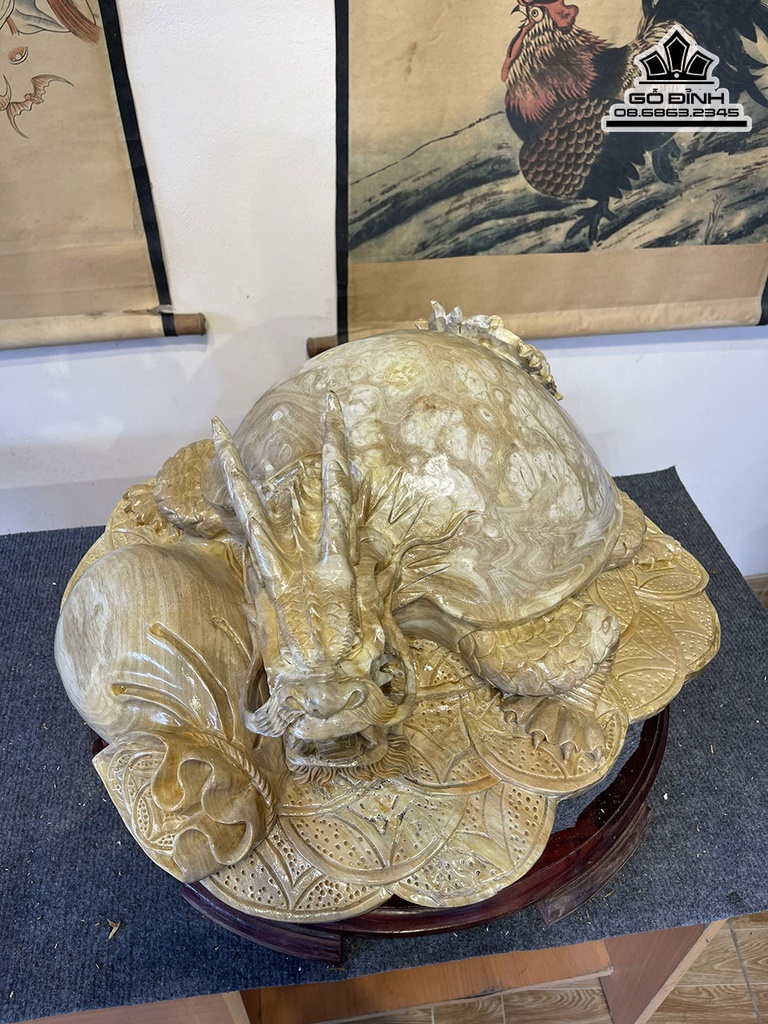 Tương Long Quy Gỗ Nu Nghiến Cao 25 Ngang 58 Sâu 51 (cm) 2