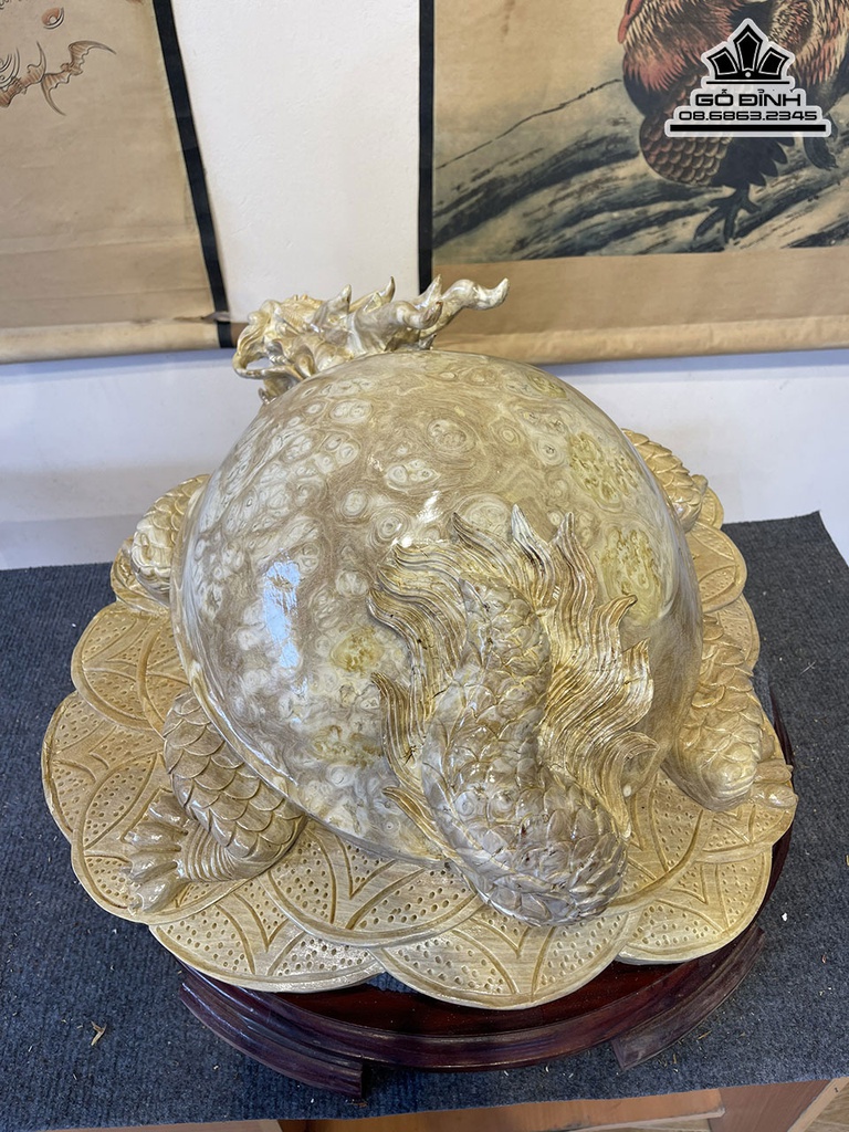 Tương Long Quy Gỗ Nu Nghiến Cao 25 Ngang 58 Sâu 51 (cm) 6