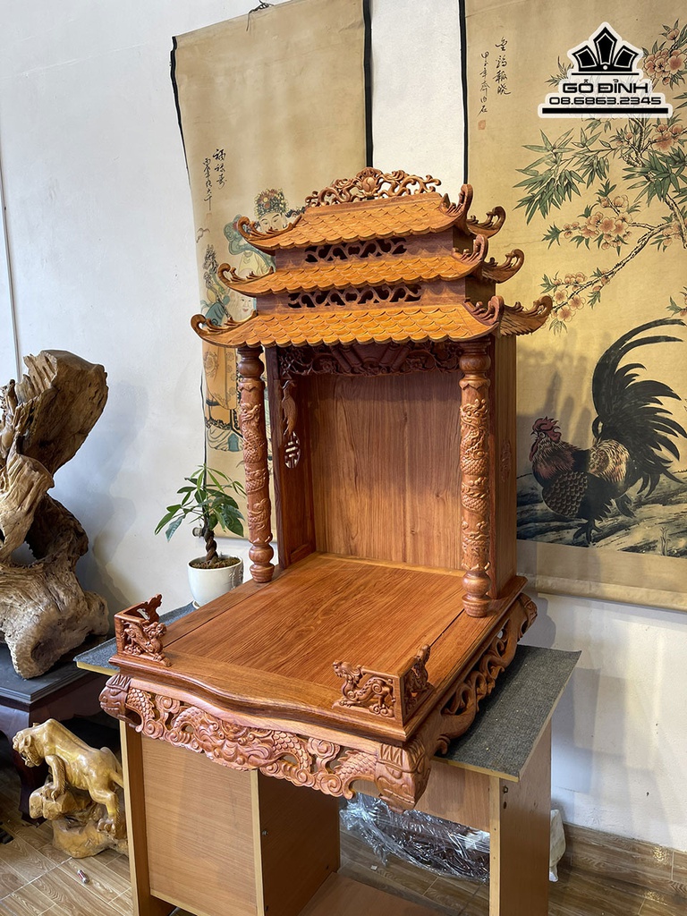 Bàn Thờ Ông Địa Gỗ Hương Đá Cao 110 Ngang 70 Sâu 70 (cm) 2