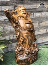 Tượng Thần Tài Gỗ Bách Xanh Cao 62 Ngang 28 Sâu 16 (cm) 4