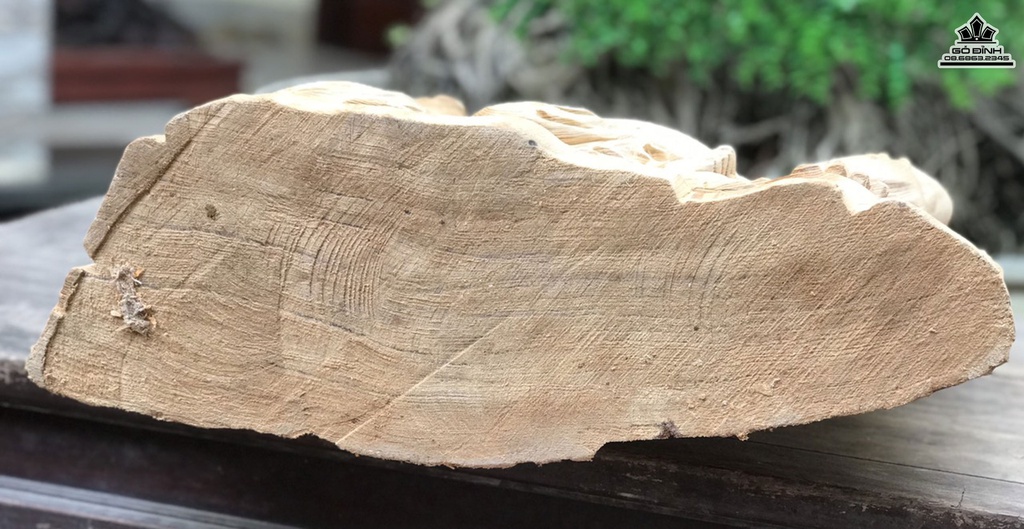 Tượng Phật Di Lặc Ngồi Gốc Đào Gỗ Ngọc Am Cao 58 Ngang 43 Sâu 16 (cm) 3