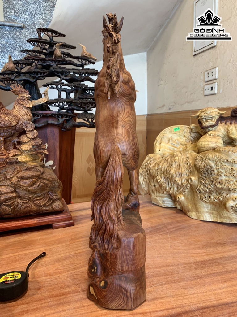 Tương Ngựa Phong Thủy (Nhất Mã) Gỗ Cẩm Cao 54 Ngang 40 Sâu 12 (cm) 1