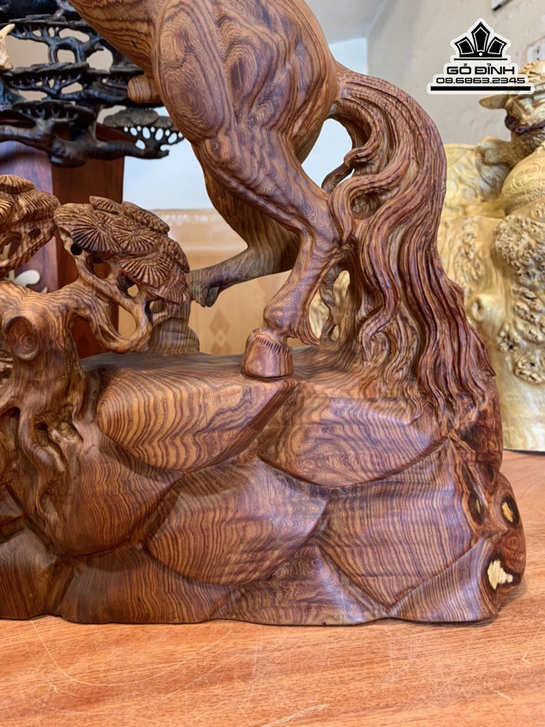 Tương Ngựa Phong Thủy (Nhất Mã) Gỗ Cẩm Cao 54 Ngang 40 Sâu 12 (cm) 2