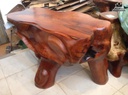 Bàn Trà, Đôn Gốc Cây Gỗ Gõ Đỏ (Cà Te) Cao 60 Mặt 98-54 (cm) BC35 5