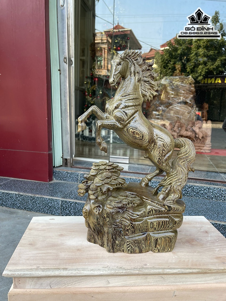 Tương Ngựa Phong Thủy (Nhất Mã) Gỗ Mun Hoa Cao 60 Ngang 32 Sâu 10 (cm) 5