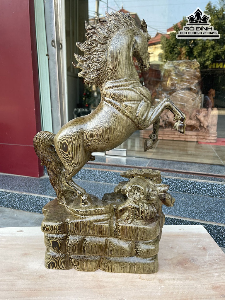 Tương Ngựa Phong Thủy (Nhất Mã) Gỗ Mun Hoa Cao 60 Ngang 32 Sâu 10 (cm) 7