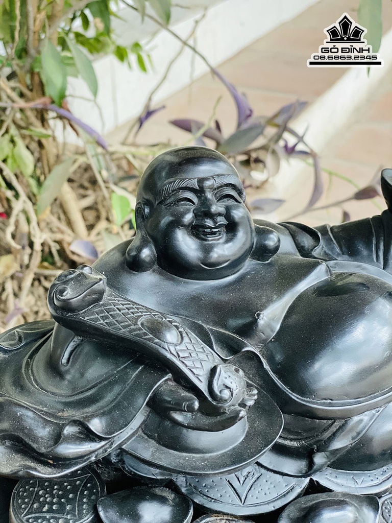 Tượng Phật Di Lặc Gỗ Mun Sừng Cao 16 Ngang 32 Sâu 15 (cm) 0