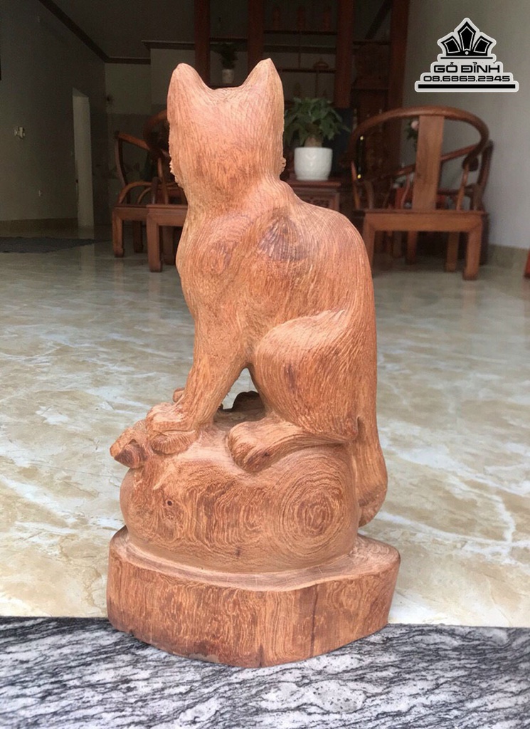 Tương Mèo Gỗ Hương Việt Cao 44 Ngang 25 Sâu 17 (cm) 0