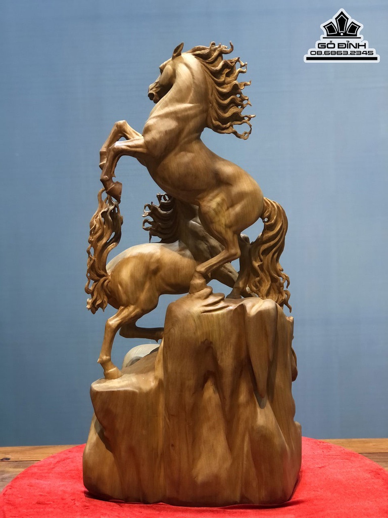 Tương Ngựa Phong Thủy Gỗ Ngọc Am Cao 82 Ngang 41 Sâu 27 (cm) 3