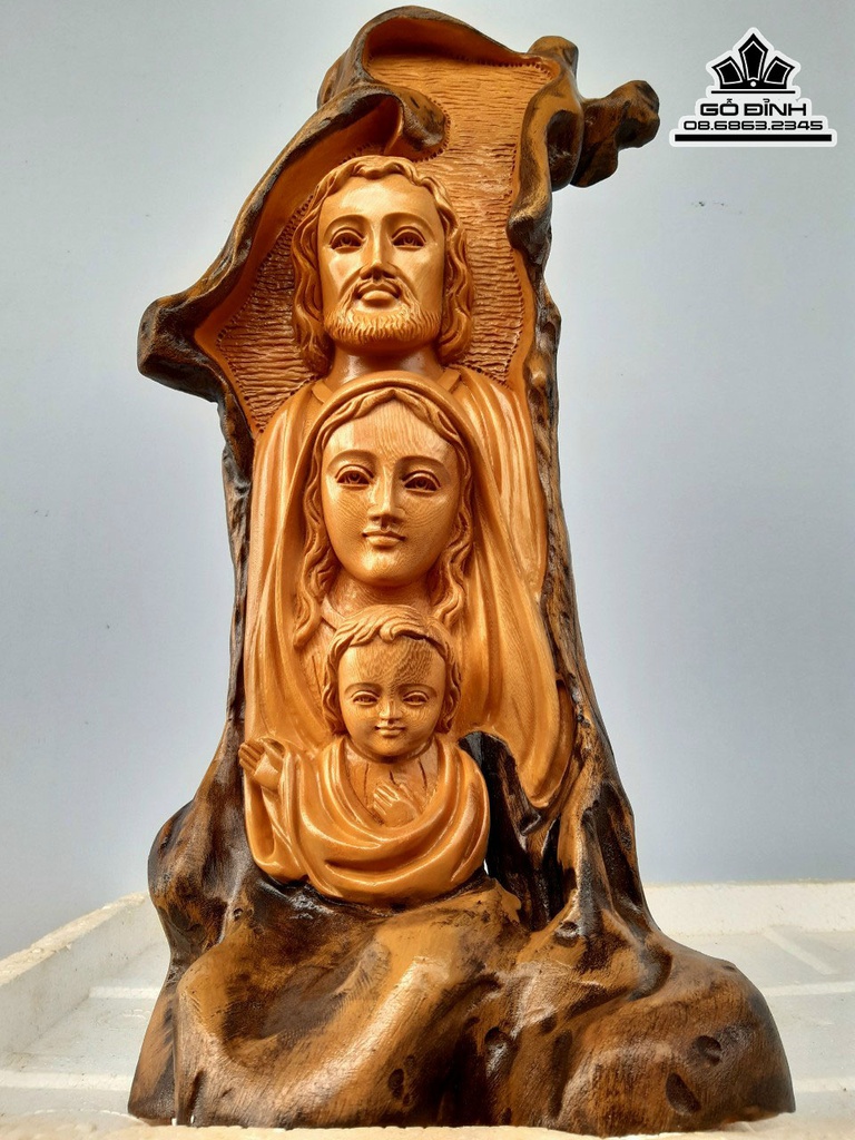 Tượng Gia Đình Thánh Gia Gỗ Trai Cao 55 Ngan 24 Sâu 13 (cm) 7