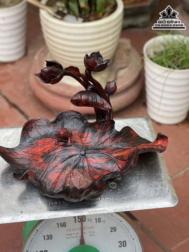 Tượng Hoa Sen Gôc Trắc Cao 32 Ngang 42 Sâu 30 (cm) 0