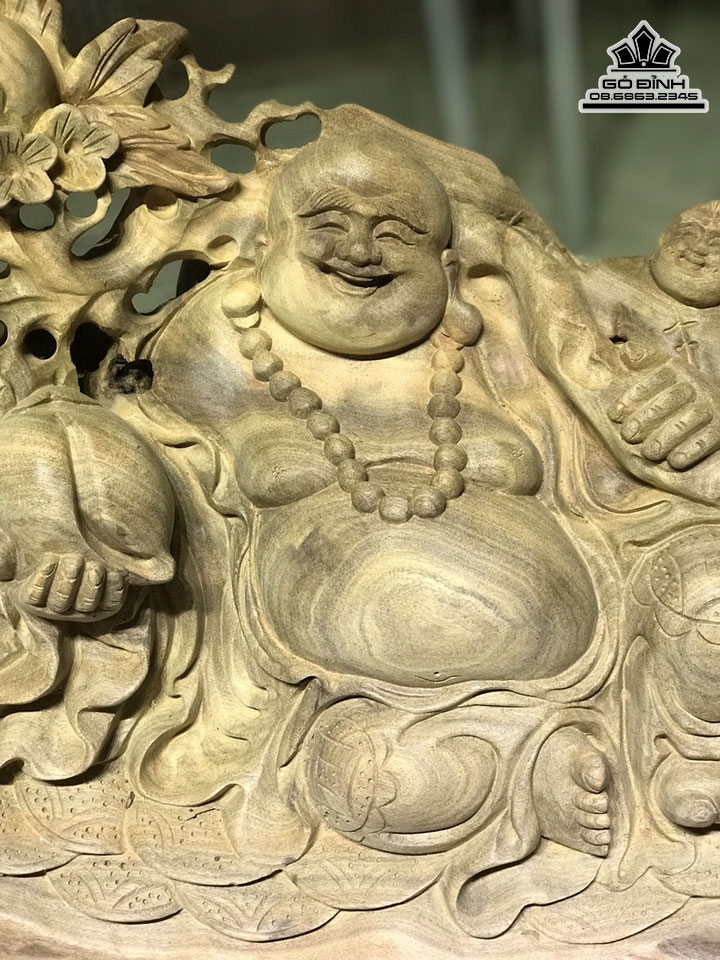 Tượng Phật Di Lặc Gỗ Xá Xị (Gù Hương) Cao 36 Ngang 48 Sâu 30 (cm) 1