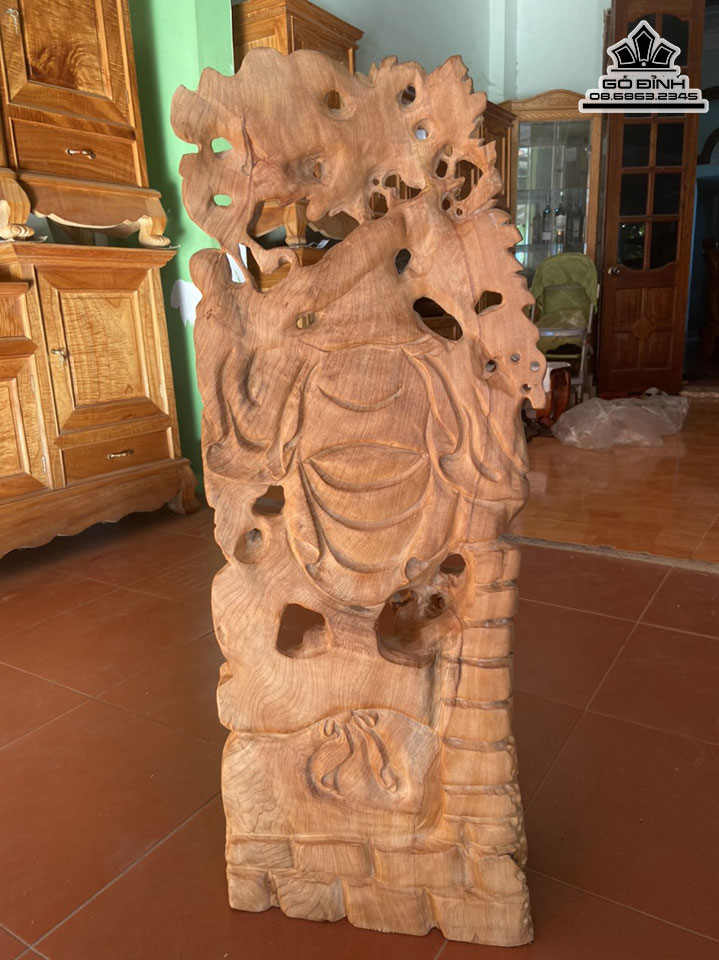 Tượng Phật Di Lặc Gỗ Ngọc Am Cao 93 Ngang 36 Sâu 20 (cm) 1