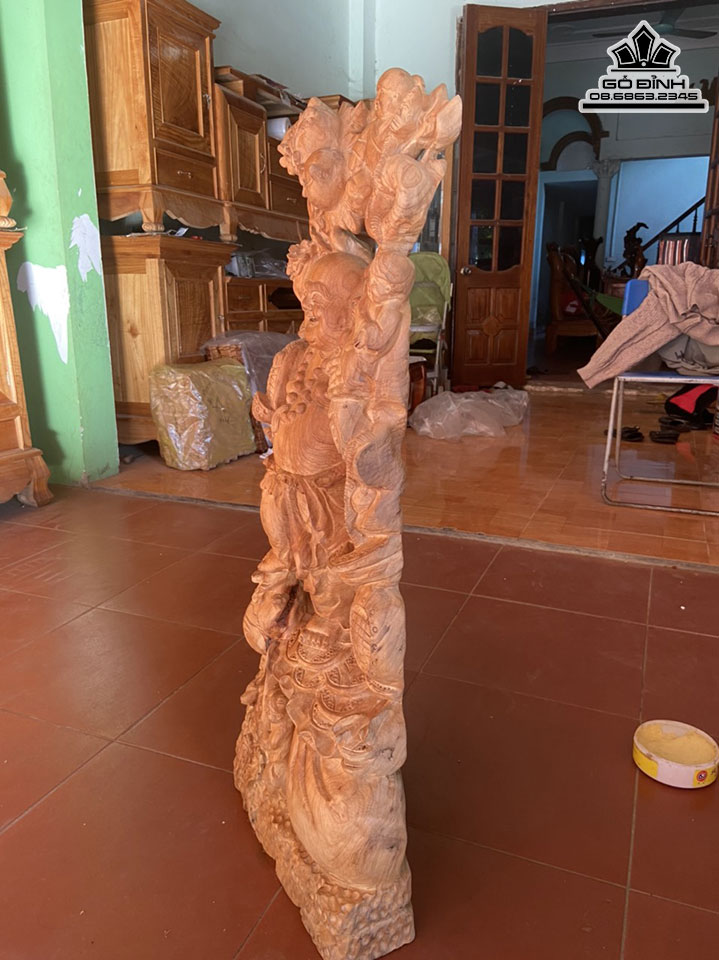 Tượng Phật Di Lặc Gỗ Ngọc Am Cao 93 Ngang 36 Sâu 20 (cm) 2