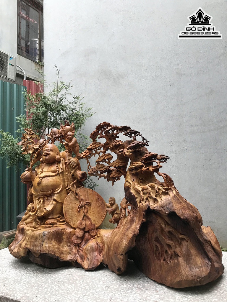 Tượng Phật Di Lặc Gỗ Hương  Cao 64 Ngang 84 Sâu 40 (cm) 1