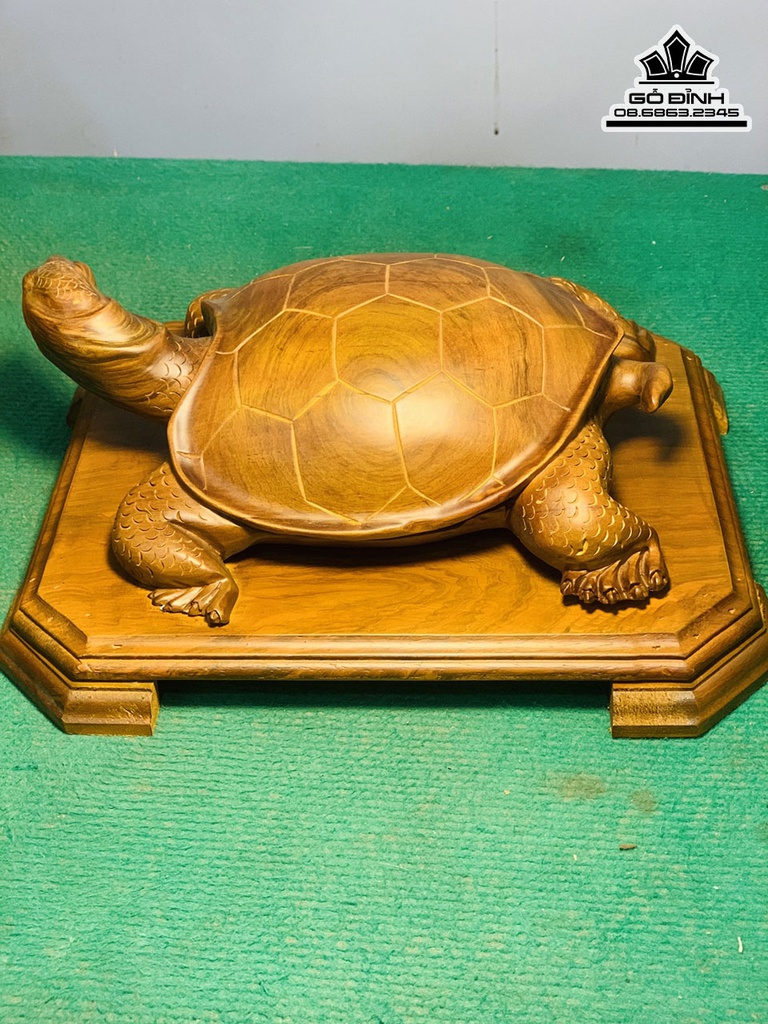 Tượng Rùa Gỗ Bách Xanh Cao 28 Ngang 31 Sâu 13 (cm)