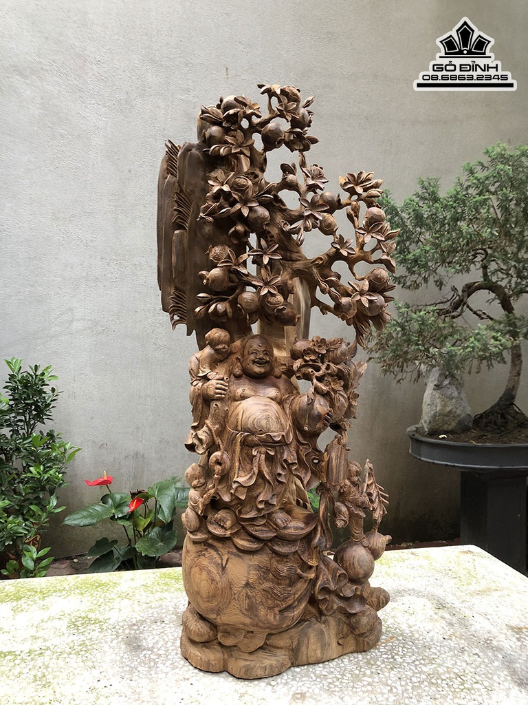 Tượng Phật Di Lặc Gỗ Ngọc Am Cao 93 Ngang 40 Sâu 23 (cm) 0