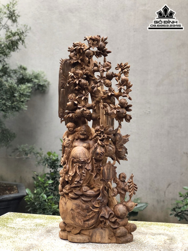 Tượng Phật Di Lặc Gỗ Ngọc Am Cao 93 Ngang 40 Sâu 23 (cm) 1