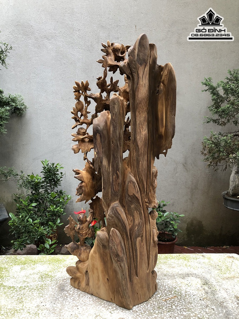 Tượng Phật Di Lặc Gỗ Ngọc Am Cao 93 Ngang 40 Sâu 23 (cm) 2